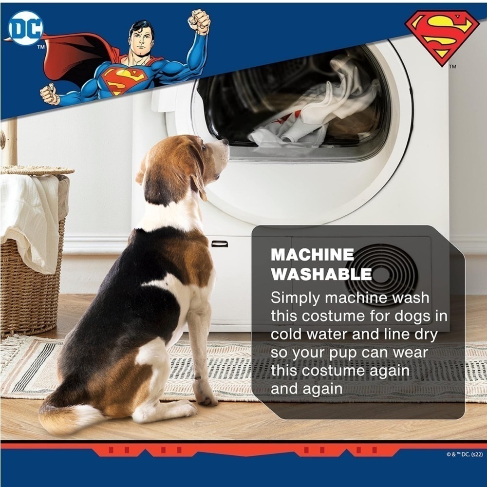 DC Superman Comic Super Hero Cape Pet Apparel Halloween Dog Costume Clothes - Picture 5 of 8